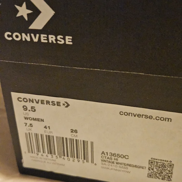 Converse White High-Tops with Red Heart Details - Picture 2 of 5